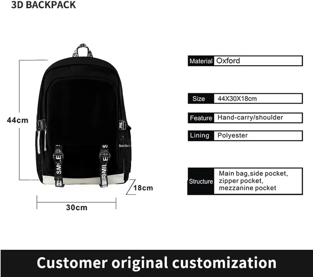 Kotaro Lives Alone Backpack Oxford Cloth Travel Bag High Capacity Unisex Fashion Shoulder Laptop Bag (WP07734X05,One size)