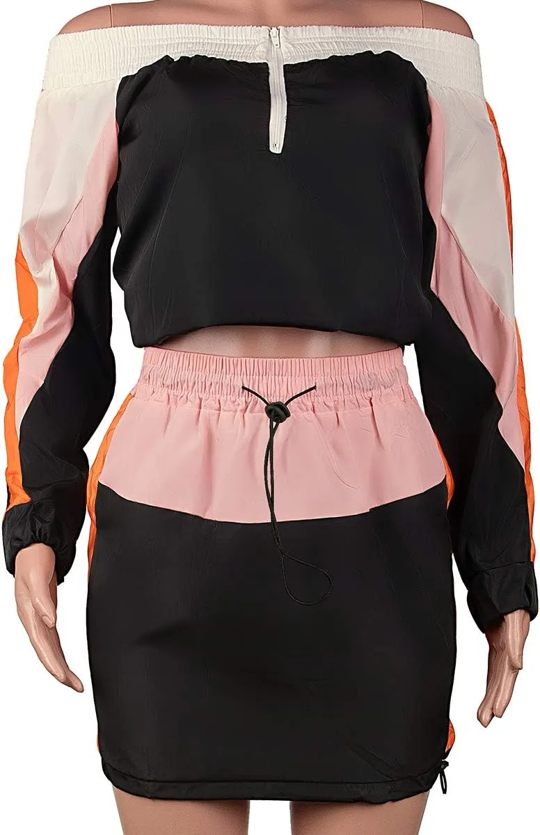 ksotutm Women 2 Piece Outfits Lightweight Windbreaker Jacket Top   High Waist Shorts Plus Size Tracksuit Jumpsuits