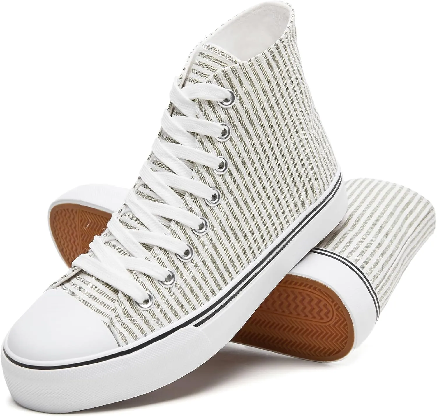 kufeiti Womens Canvas High Top Sneakers Fashion Hightop Tennis Shoes Lace Up Casual Walking Shoes