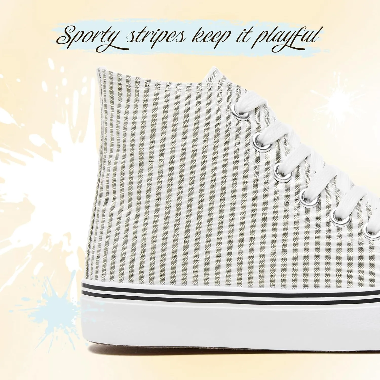 kufeiti Womens Canvas High Top Sneakers Fashion Hightop Tennis Shoes Lace Up Casual Walking Shoes
