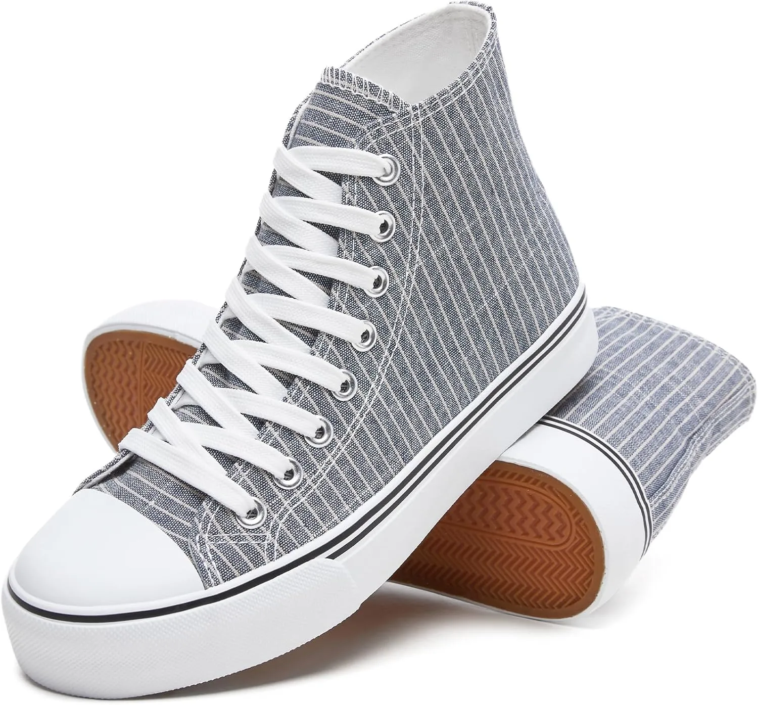 kufeiti Womens Canvas High Top Sneakers Fashion Hightop Tennis Shoes Lace Up Casual Walking Shoes