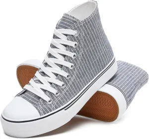 kufeiti Womens Canvas High Top Sneakers Fashion Hightop Tennis Shoes Lace Up Casual Walking Shoes
