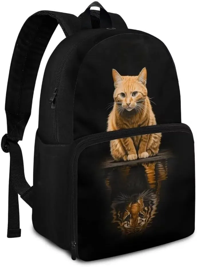 Kuiaobaty Cat School Backpack for Women College Cute Shoudler Backpack for Nursery Portable Book Bag with Zipper Multifunction School Bag with Handle Kids Rucksacks Gift for Holiday