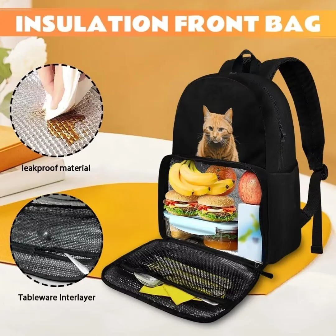 Kuiaobaty Cat School Backpack for Women College Cute Shoudler Backpack for Nursery Portable Book Bag with Zipper Multifunction School Bag with Handle Kids Rucksacks Gift for Holiday