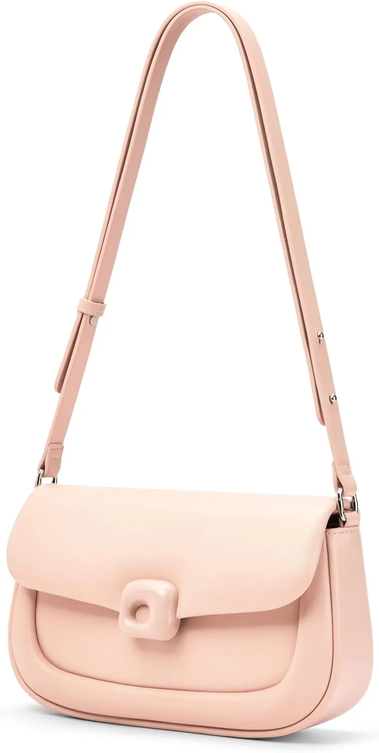 LA FESTIN Cowhide Leather Shoulder Bag for Women - Adjustable Strap Crossbody satchel bags for womenfor with Buckle Closure