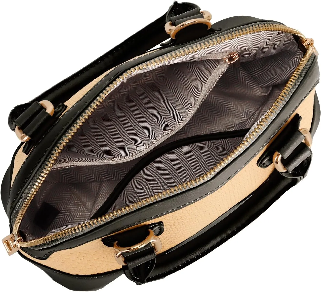 LA TERRE Zip-Around Classic Dome Satchel Bags for Women Crossbody Purse Top Handle Handbags