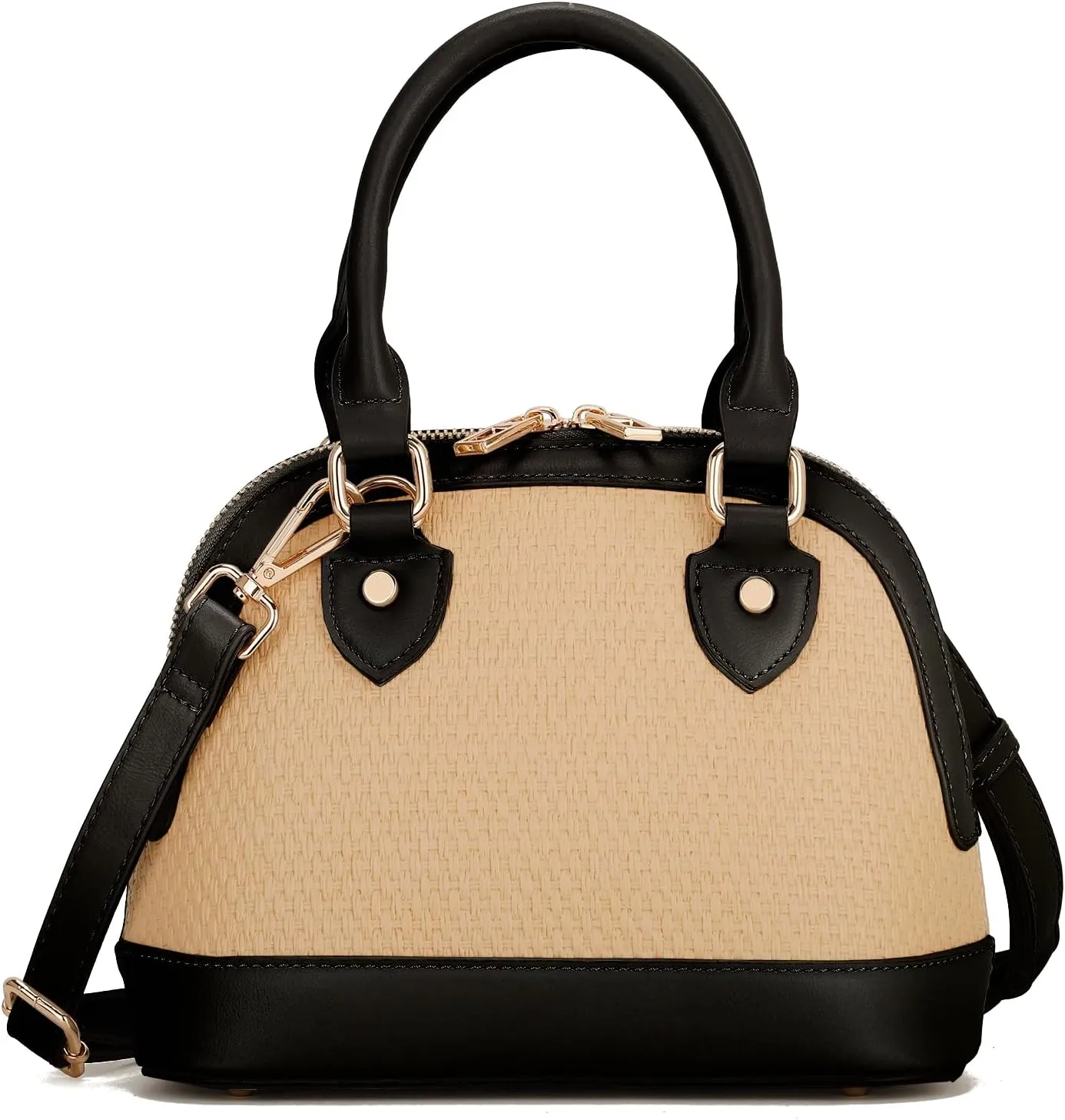 LA TERRE Zip-Around Classic Dome Satchel Bags for Women Crossbody Purse Top Handle Handbags