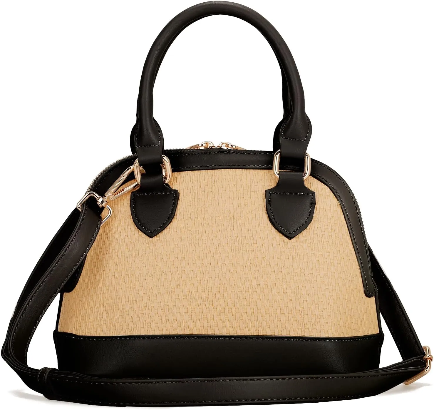 LA TERRE Zip-Around Classic Dome Satchel Bags for Women Crossbody Purse Top Handle Handbags