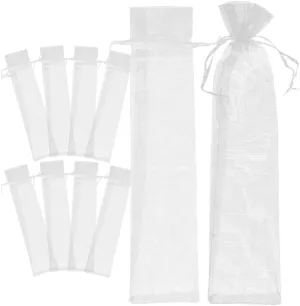 LABRIMP 10pcs Organza Drawstring Bags Folding Fan Pouch Gift Bags Hand Fan Pouch Party Favor Bags Drawstring Pouches