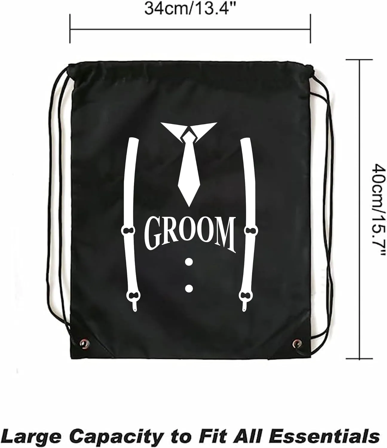 LADY&HOME 7 Pack Groomsman Proposal bags, Groom Crew Bag Set, Groomsmen Drawstring Bag for Bachelor Party(Team Groom)