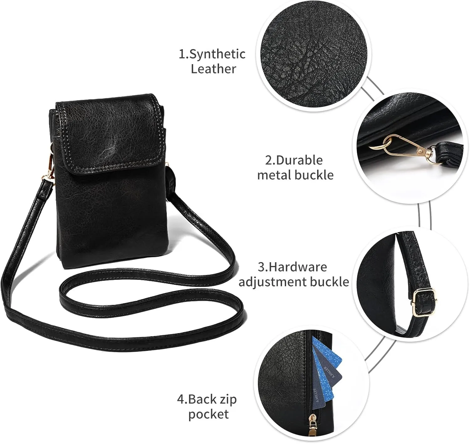 LAORENTOU Designer Crossbody Bag for Women,Small Shoulder Phone Bags for Ladies,Purses with Adjustable Shoulder Strap