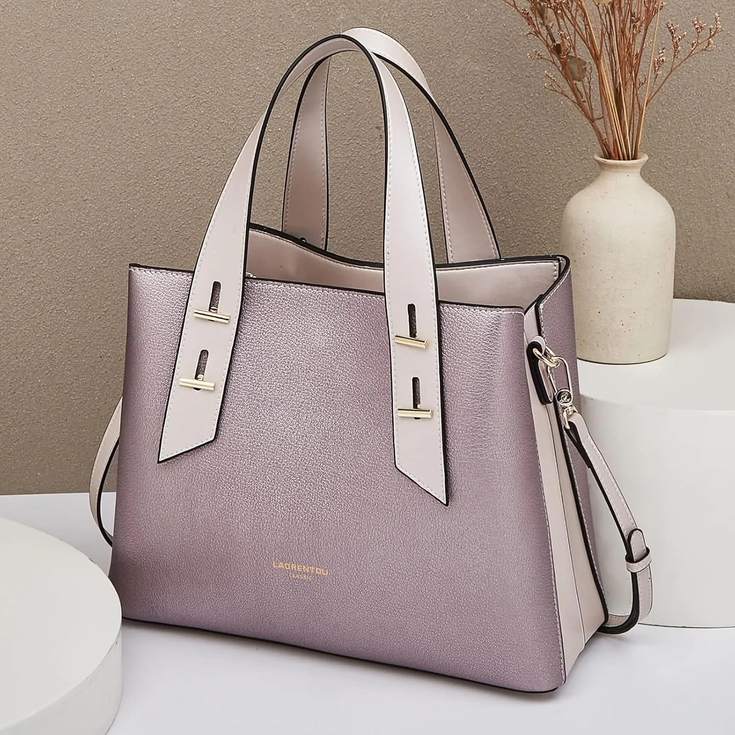 LAORENTOU Women Crossbody Handbags Cow Leather Satchel Handbags for Women Top-handle Shoulder Tote Purses