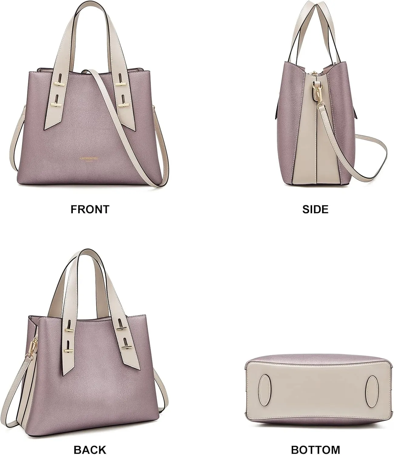 LAORENTOU Women Crossbody Handbags Cow Leather Satchel Handbags for Women Top-handle Shoulder Tote Purses