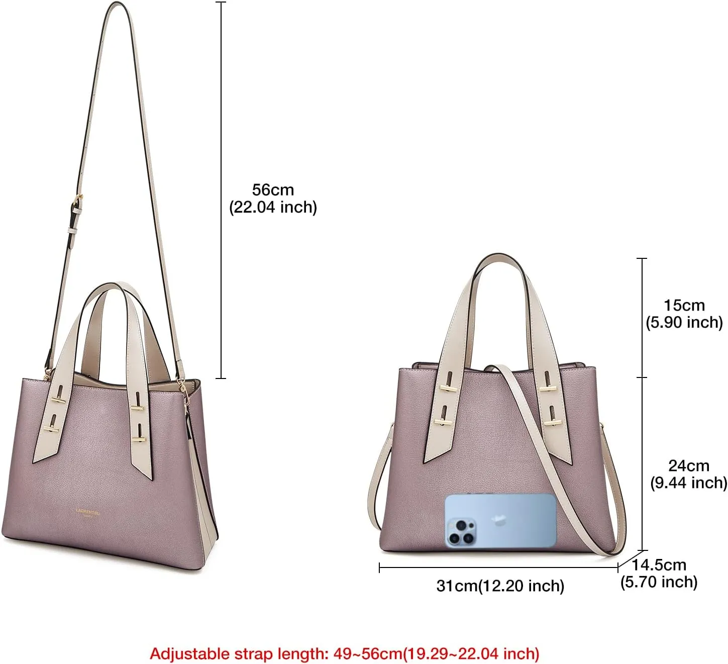 LAORENTOU Women Crossbody Handbags Cow Leather Satchel Handbags for Women Top-handle Shoulder Tote Purses