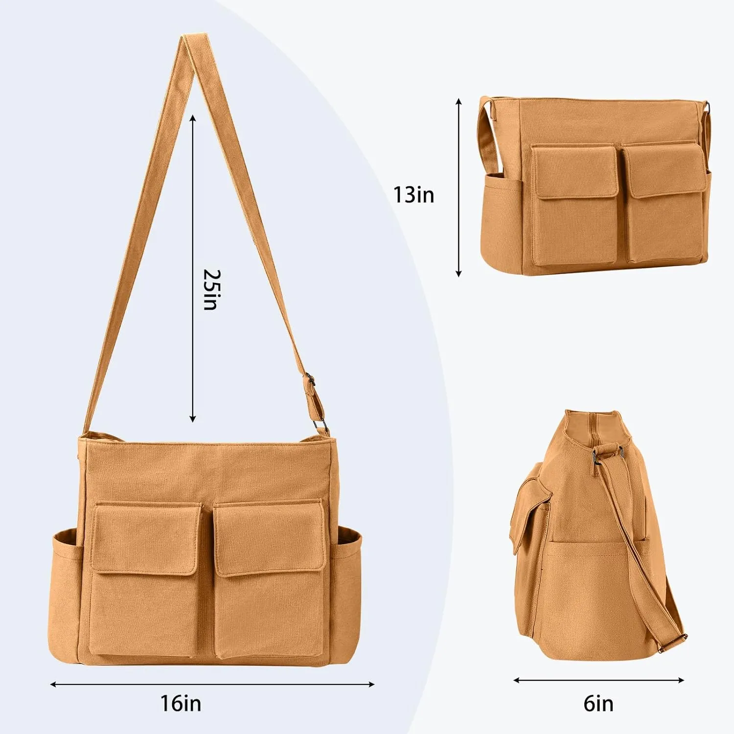 Laptop Messenger Bag for Women Men, Canvas Tote Cross-body Shoulder Bag with Laptop Sleeve, Canvas Messenger Bag for Work