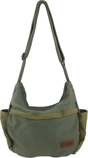 Large Canvas Messenger Bag with Multiple Pockets for Men and Women, Crossbody Shoulder Tote Hobo Laptop Bag