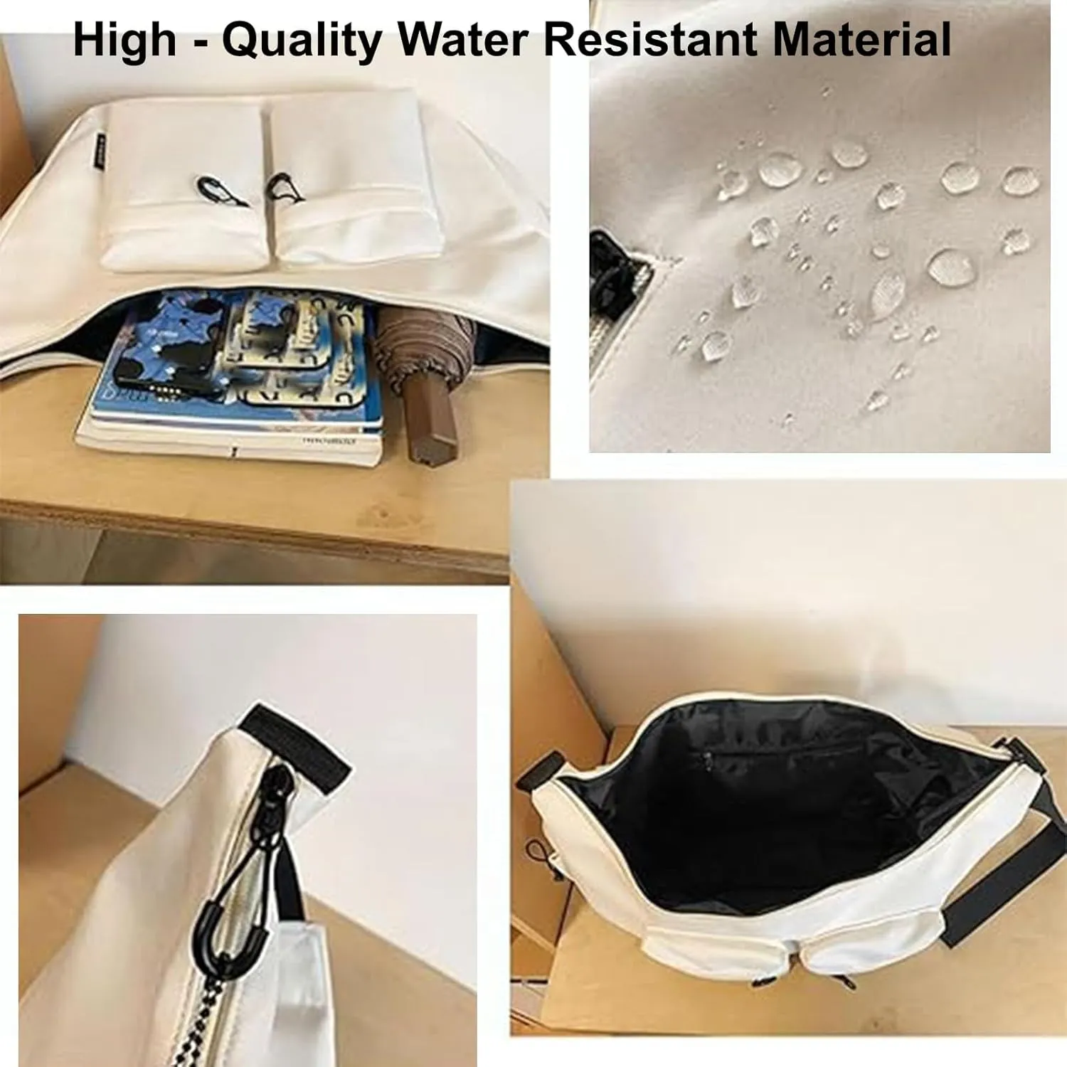 Large Capacity Messenger Canvas Bag - Water Resistant Vintage Unisex Casual Crossbody Bag with Multi Pocket for Daily