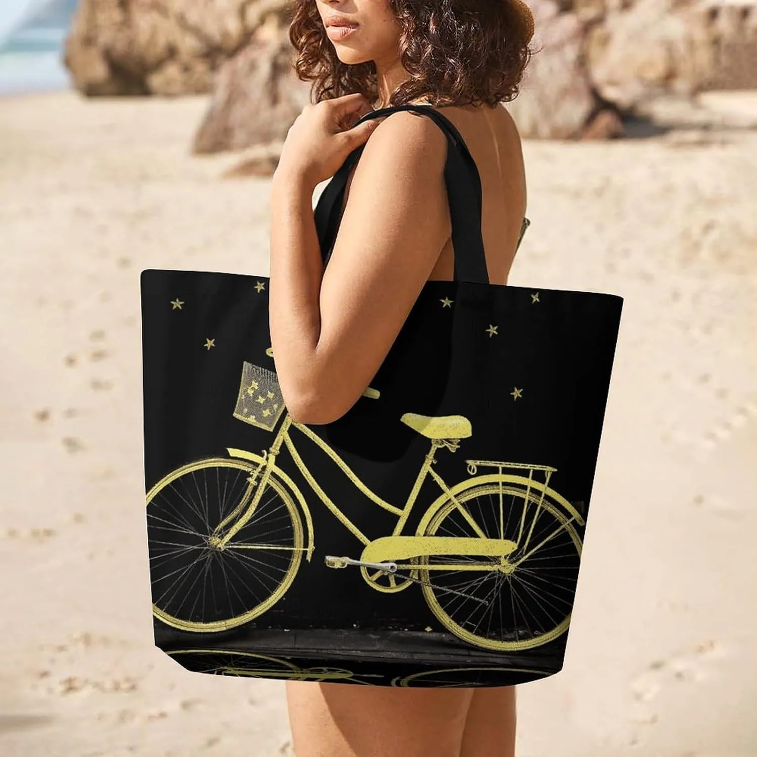 Large Capacity Shopping Bag Vintage Leopard Flower Canvas Grocery Bags Foldable Tote Bag