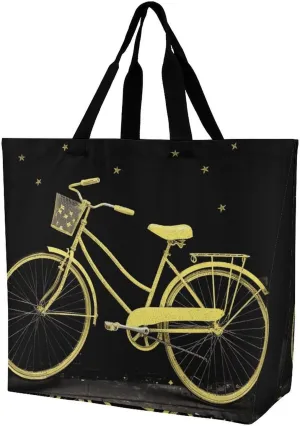 Large Capacity Shopping Bag Vintage Leopard Flower Canvas Grocery Bags Foldable Tote Bag