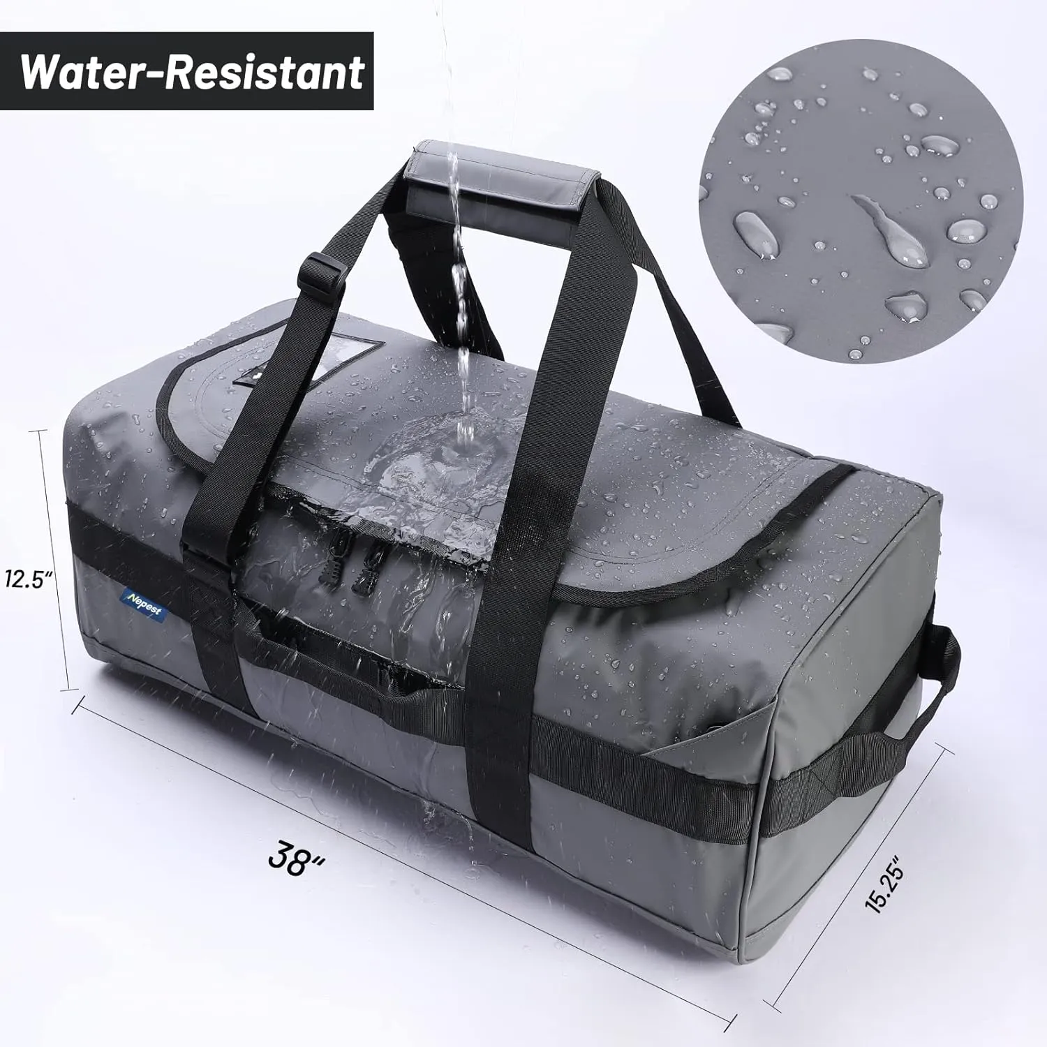 Large Duffel Backpack Bag, 3-Way Water Resistant Gym Duffle Bag with Shoe Compartment for Sports Workout