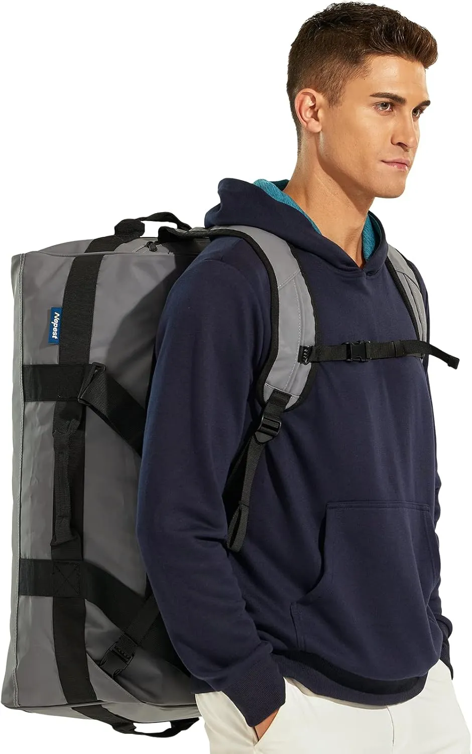 Large Duffel Backpack Bag, 3-Way Water Resistant Gym Duffle Bag with Shoe Compartment for Sports Workout