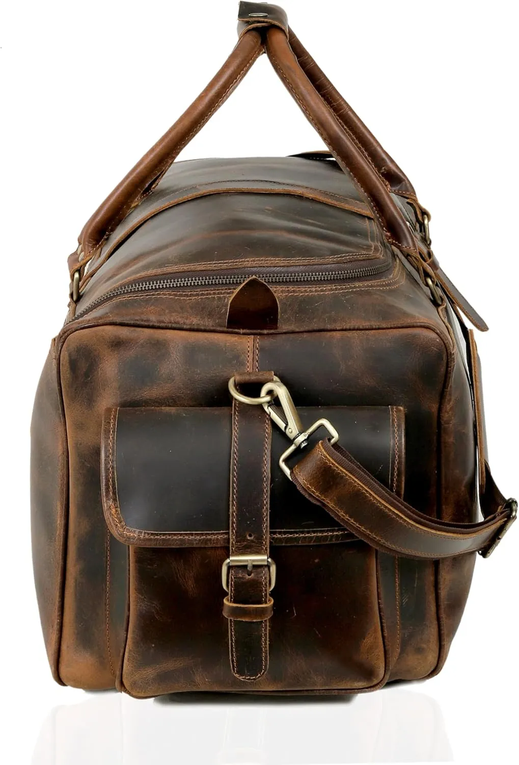 Large Italian Leather Duffle Travel Weekender Overnight Sports Duffel Bags For Men And Women