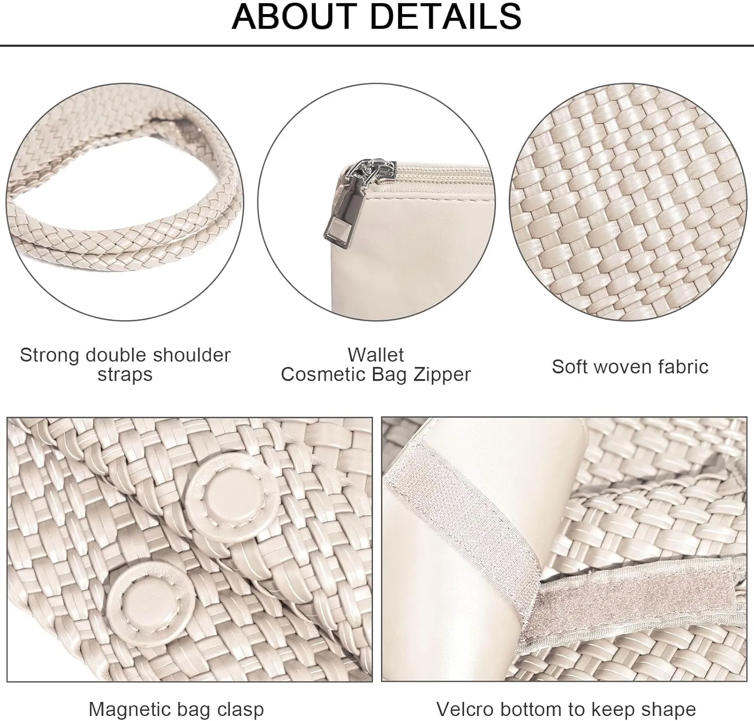 Large Woven Tote Bag for Women Vegan Leather Braided Handbag, and Purses, Top Handle Shoulder Bags