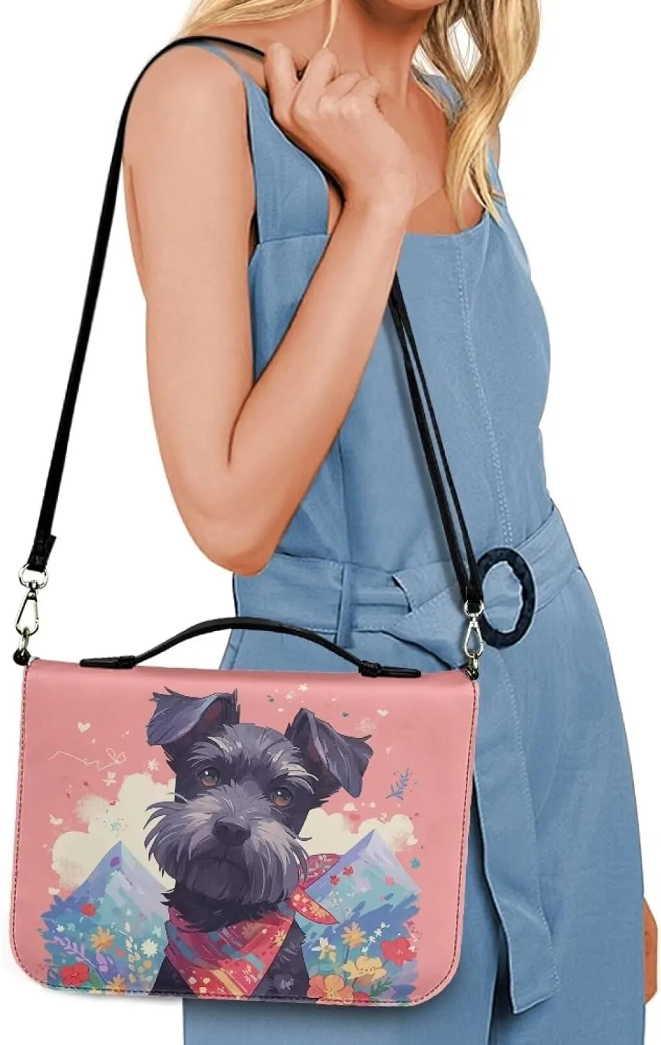 Leather Bible Cover Bags for Womens Fashion Crossbody Prayer Purse with Shoulder Strap
