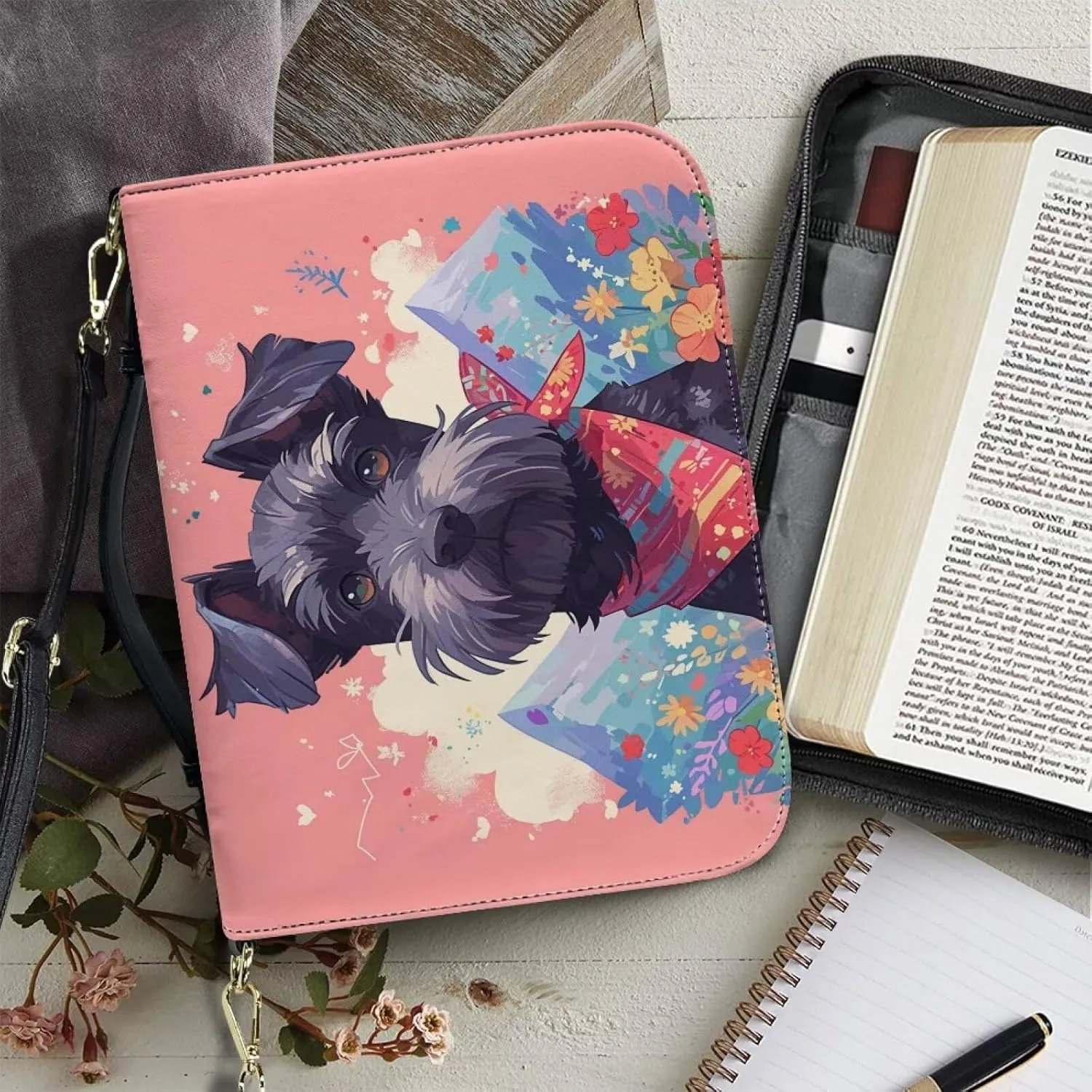 Leather Bible Cover Bags for Womens Fashion Crossbody Prayer Purse with Shoulder Strap