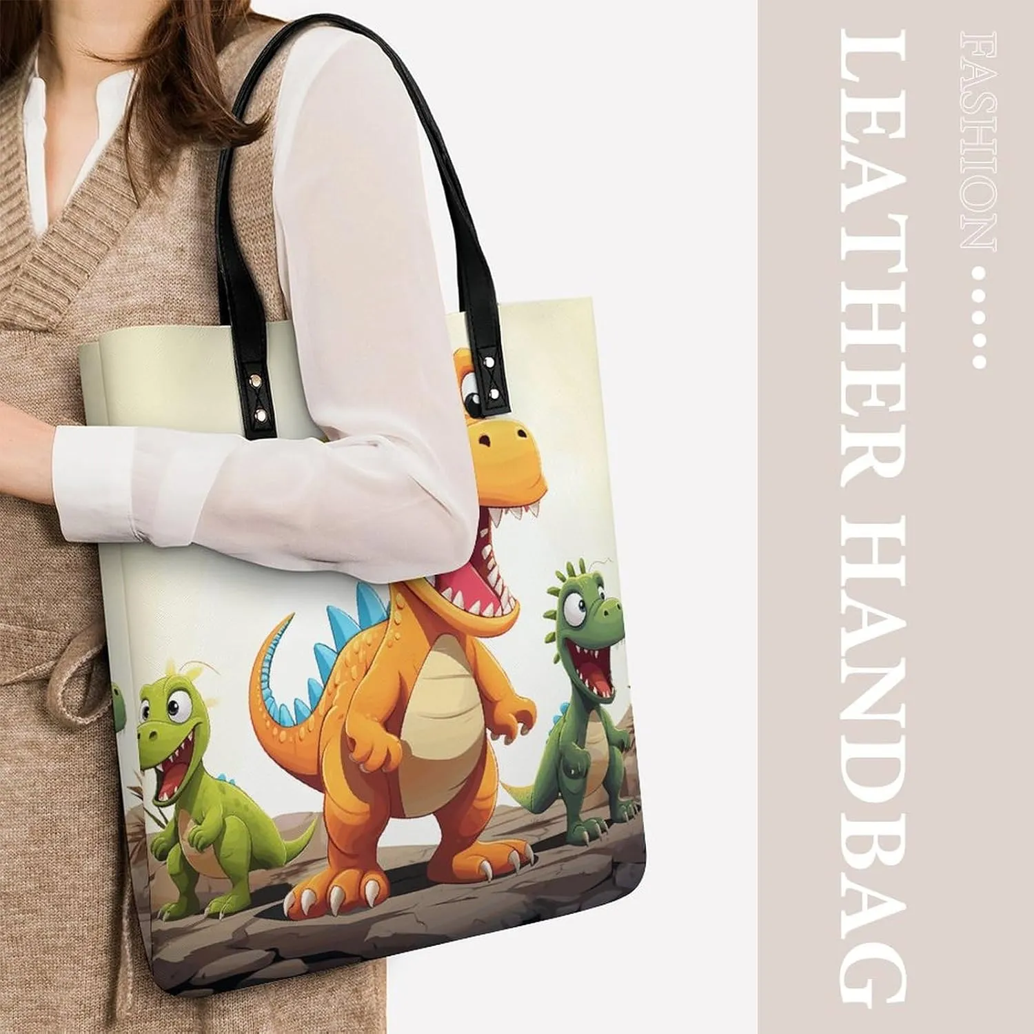 Leather Handbag for Women Tote Bag with Magnetic Buckle Violin Sheet Music Crossbody Bag Shoulder Bag