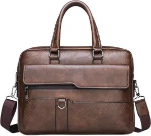 leather Laptop Bag for Men 16.1 inch,Premium Laptop Briefcase Fits,onvertible Computer Handbags Shoulder Crossbody Bag