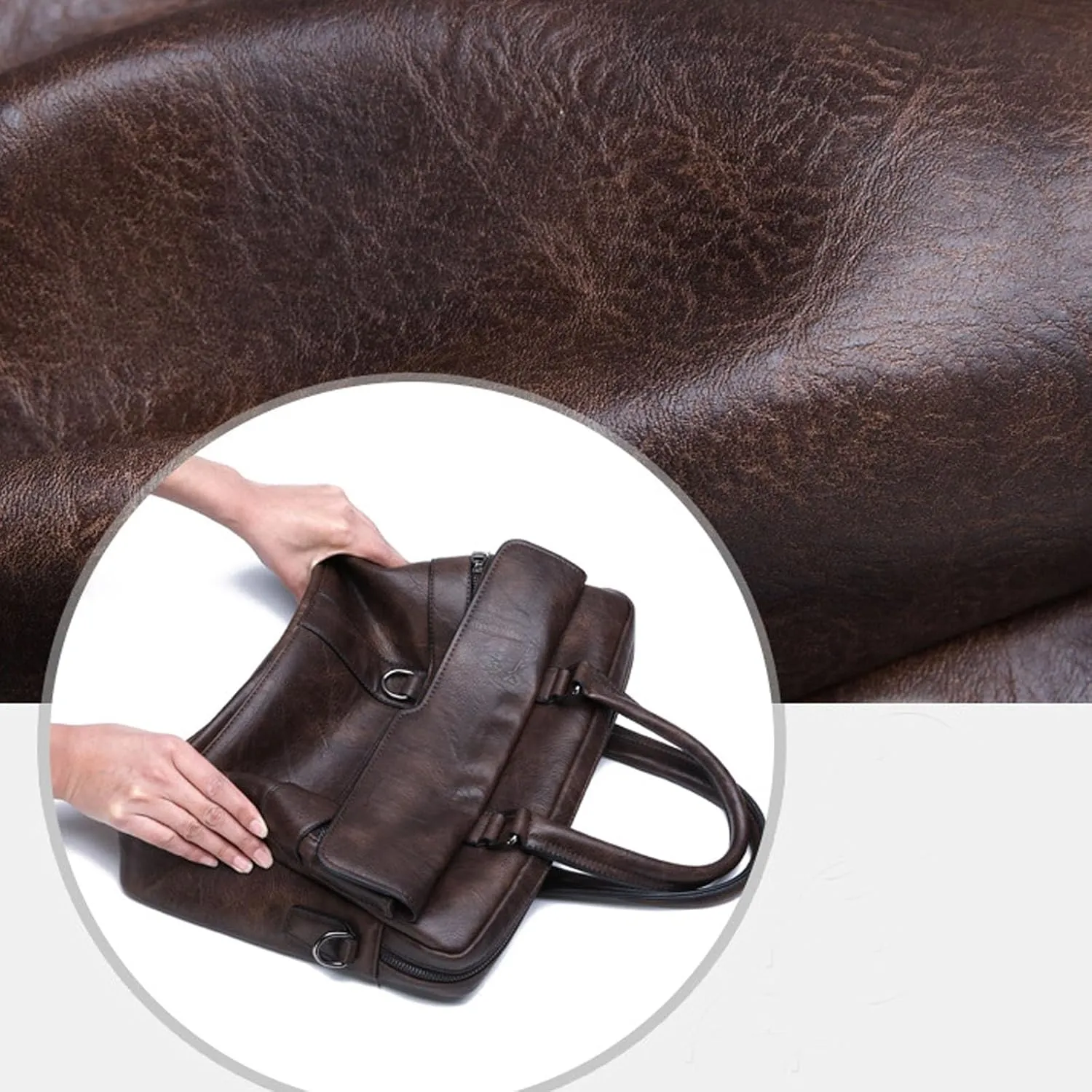 leather Laptop Bag for Men 16.1 inch,Premium Laptop Briefcase Fits,onvertible Computer Handbags Shoulder Crossbody Bag