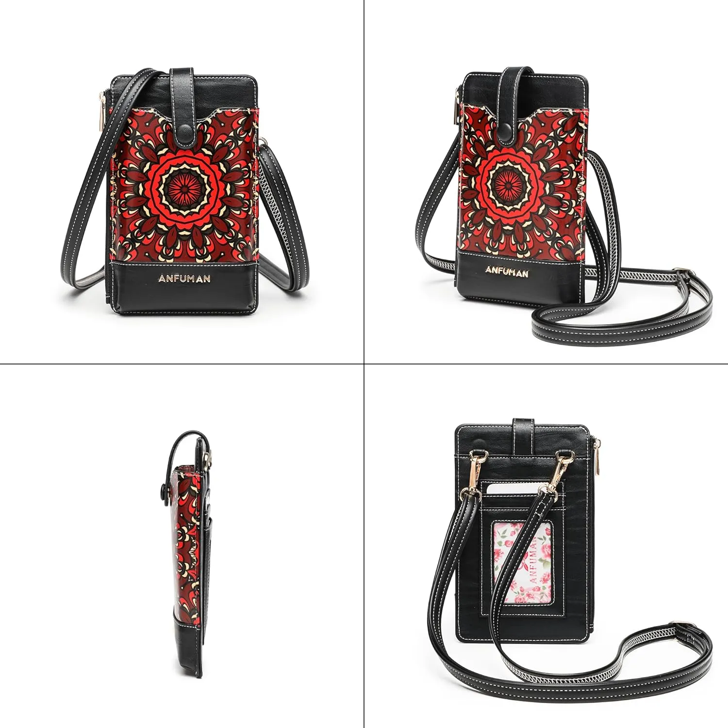 Leather Small Crossbody Bags for Women Designer Cell Phone Bag Wallet Purses Adjustable Strap