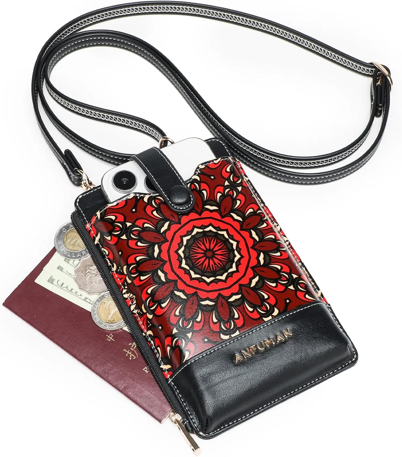 Leather Small Crossbody Bags for Women Designer Cell Phone Bag Wallet Purses Adjustable Strap