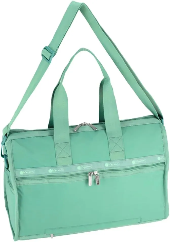 LeSportsac Sage Green Deluxe Medium Weekender Crossbody Bag, Style 4318/Color R180, Fashion Trending New Soothing & Earthy Neutral, Sage Green Celebrates Strength & Renewal, Tranquil Elegance