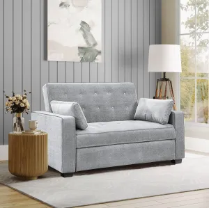 Lifestyle Solutions Ainsley Full Size Convertible Loveseat, Light Grey