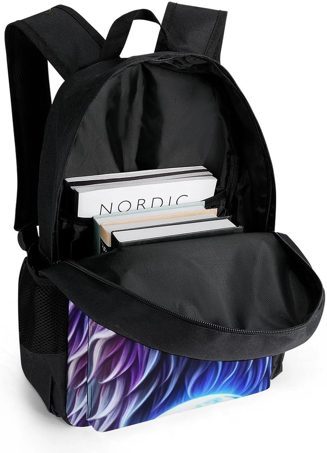 Lightweight Rucksacks for Camping Picnic Walking Cycling - Large Capacity Multipurpose Anti-Theft Carry On Bag, Cool Lion In The Universe Surreal Style Art Travel Hiking & Camping Rucksack