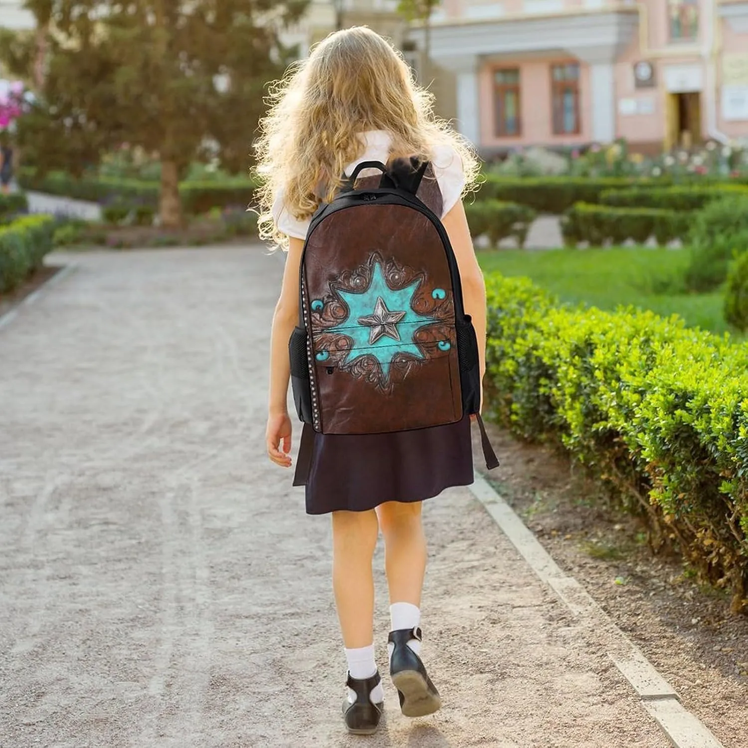 Lightweight Rucksacks for Camping Picnic Walking Cycling - Large Capacity Multipurpose Anti-Theft Carry On Bag, Primitive CowMan Western Country Brown Star Rustic Travel Hiking & Camping Rucksack