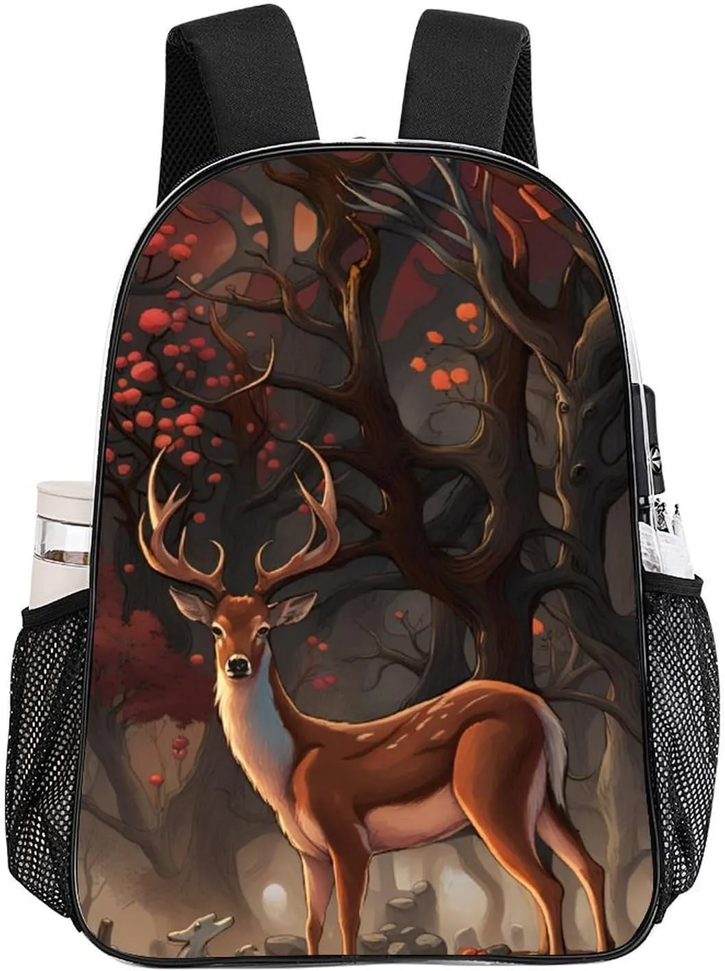 Lightweight Rucksacks for Climbing Outdoors Walking Cycling - Large Capacity Transparent Multipurpose Carry On Bag, Deer Art Camping Outdoor Backpack