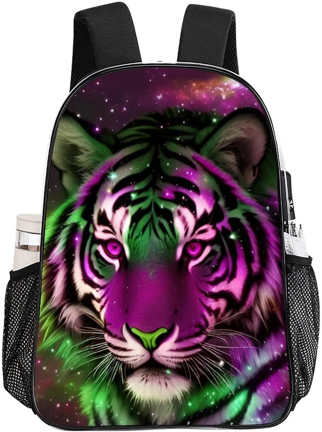Lightweight Rucksacks for Climbing Outdoors Walking Cycling - Large Capacity Transparent Multipurpose Carry On Bag, Mystic Fantasy Galaxy Sky Fantasy Wild Animals Tiger Art Camping Outdoor Backpack