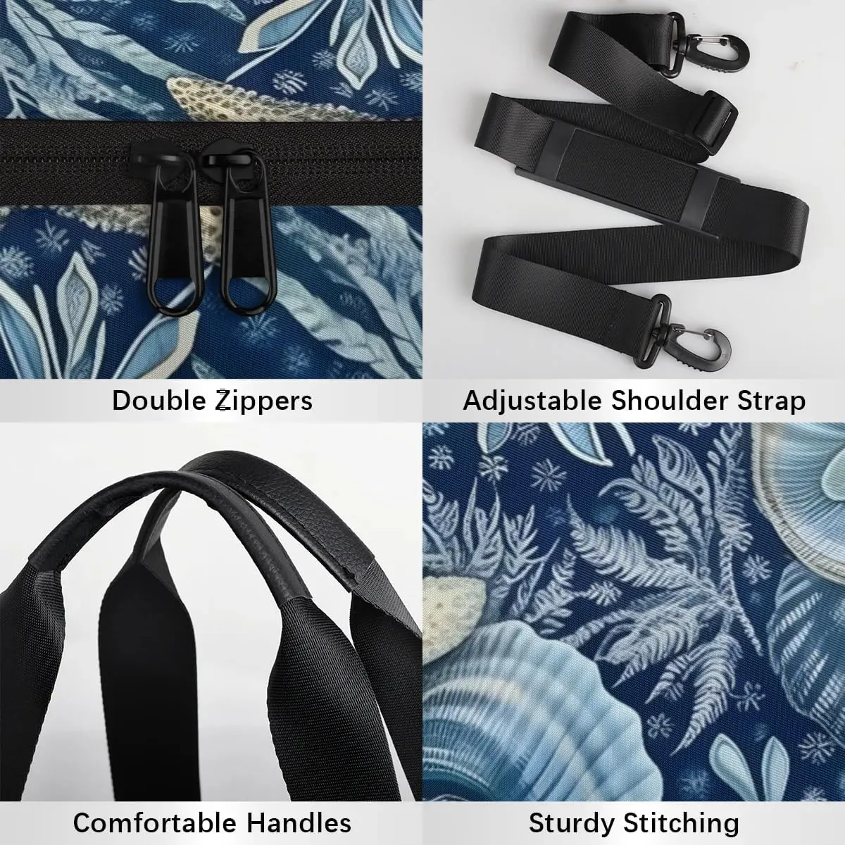 Lightweight Travel Duffle Bag Retro Starfish Seashell Gym Bag for Women Men Stylish Small Duffle Bag for Fitness Yoga Travel Overnight Sport