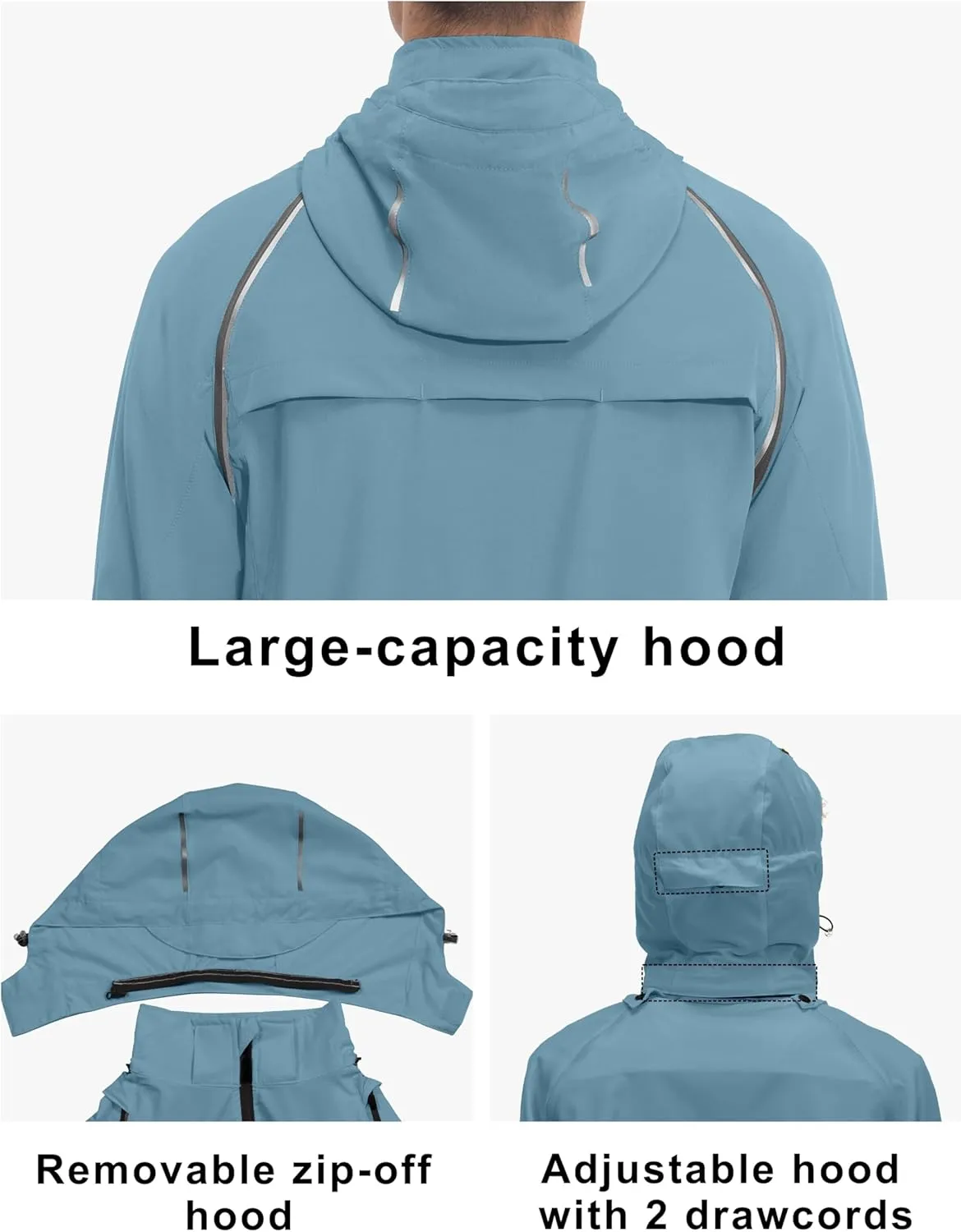 Little Donkey Andy Men's Quick-dry Running Jacket, Convertible UPF 50  Cycling Jacket Windbreaker with Removable Sleeves