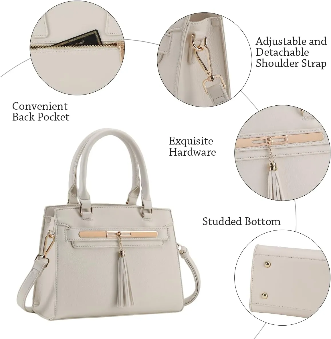 LJOSEIND Small Satchel Purses for Women - Fashionable Handbags, Top Handle Crossbody Bags with Adjustable Strap