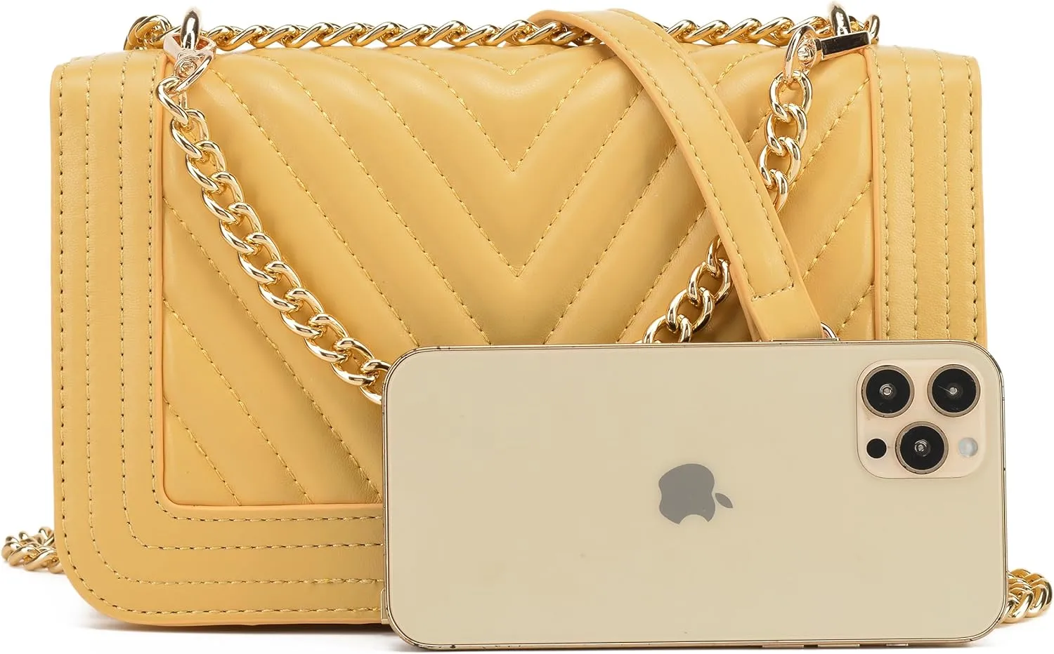 lola mae Crossbody Bags for Women Fashion Quilted Shoulder purse with Convertible Chain Strap Classic Satchel Handbag