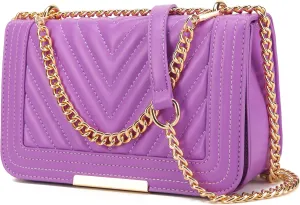 lola mae Crossbody Bags for Women Fashion Quilted Shoulder purse with Convertible Chain Strap Classic Satchel Handbag