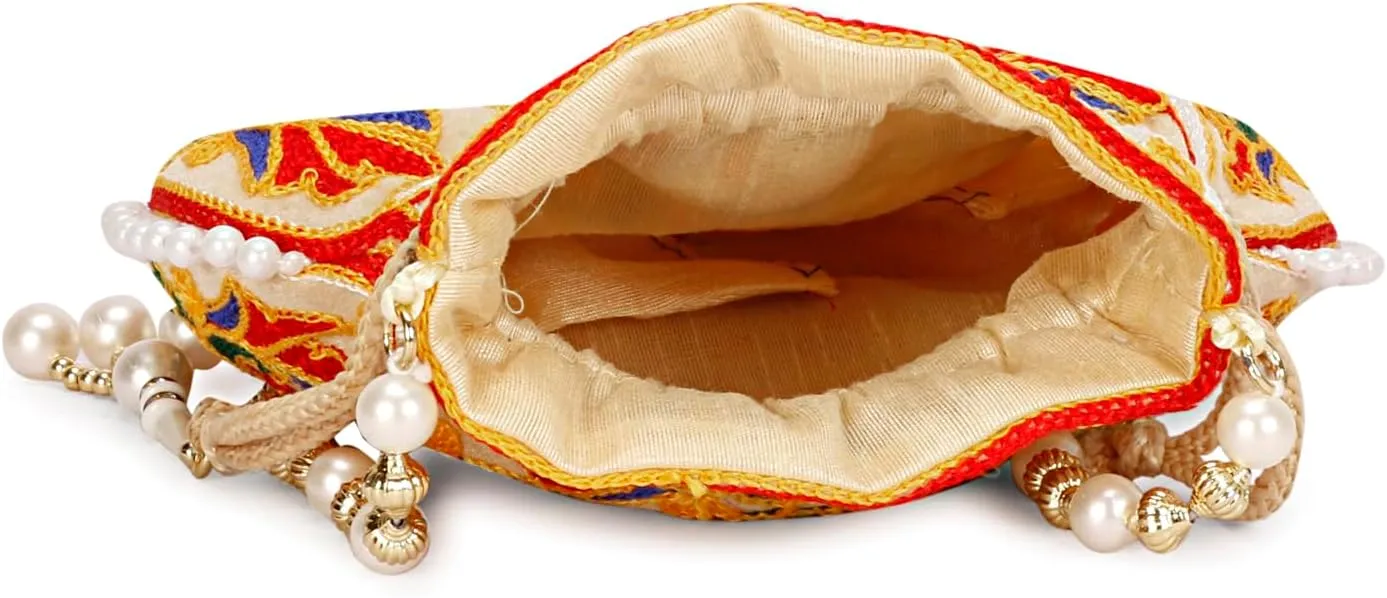 LONGING TO BUY Indian Ethnic Polti Bags For Reutrn Gift, Potli Bags for Wedding, Potli Bags For Gift (Pack of 3 Piece)