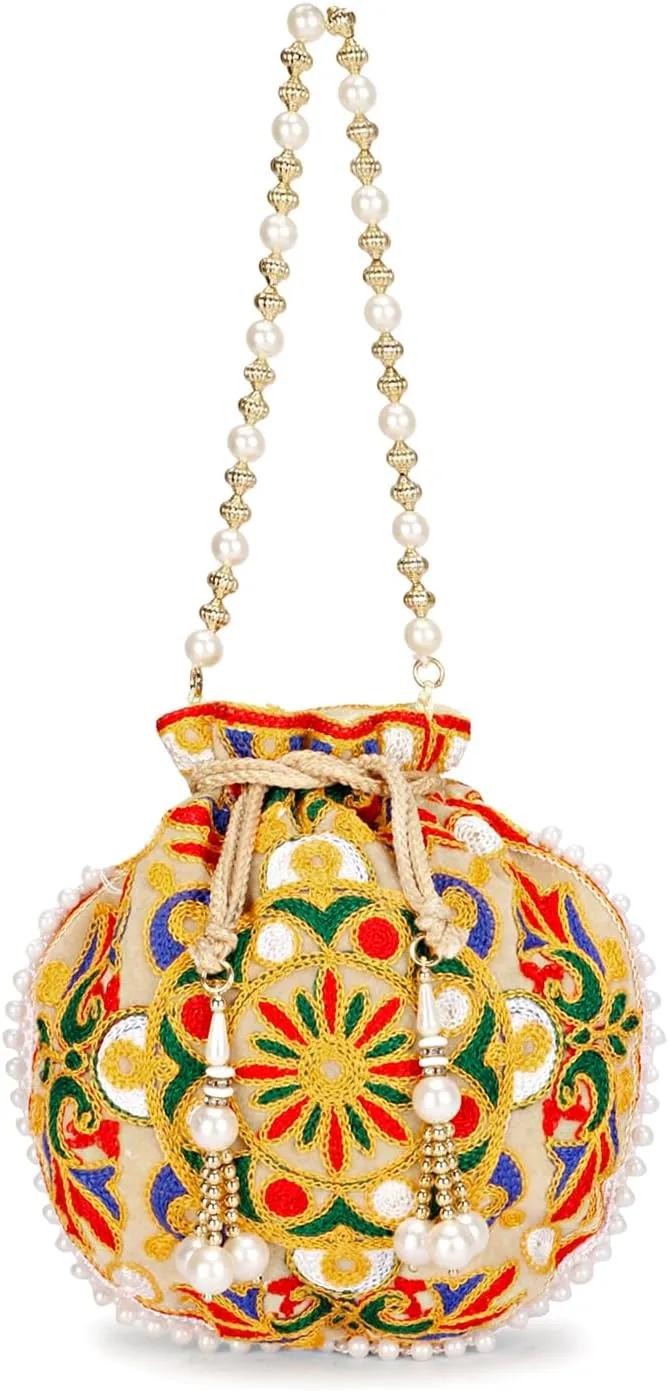 LONGING TO BUY Indian Ethnic Polti Bags For Reutrn Gift, Potli Bags for Wedding, Potli Bags For Gift (Pack of 3 Piece)