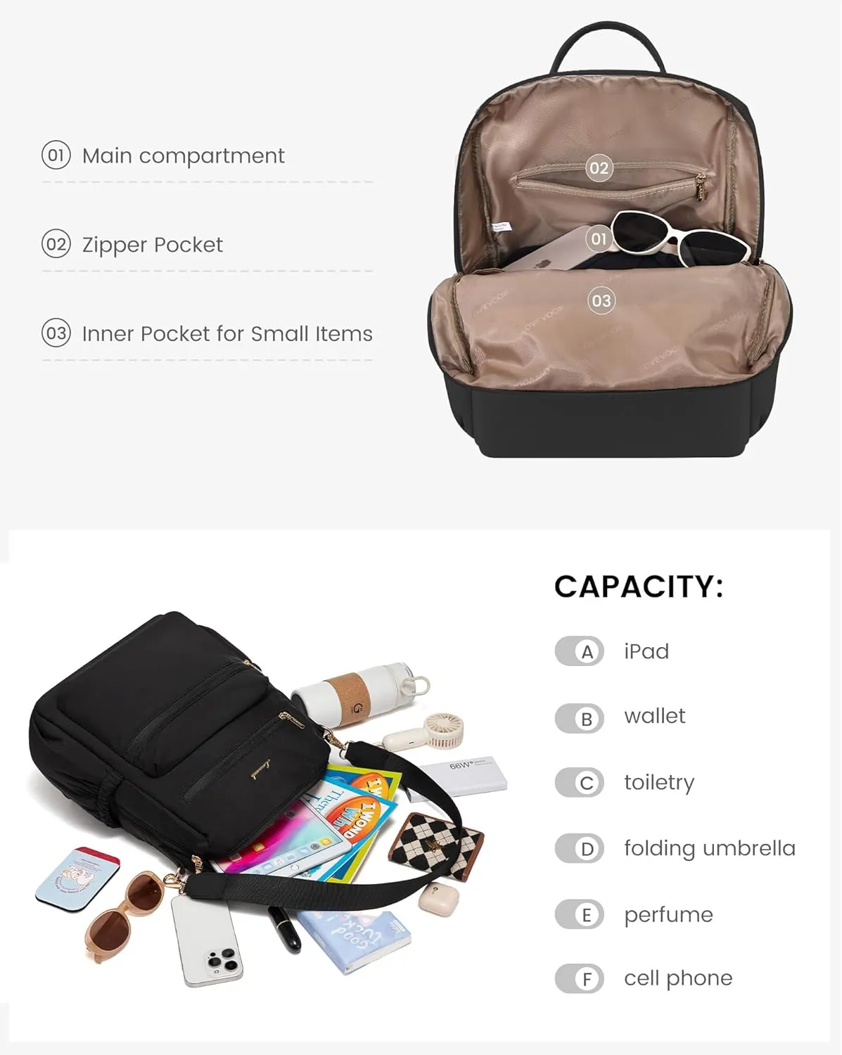 LOVEVOOK Backpack Purse for Women,Puffer Mini Backpack for Women, Convertible Lightweight Shoulder Bags, Work Travel Daily Purses Handbags