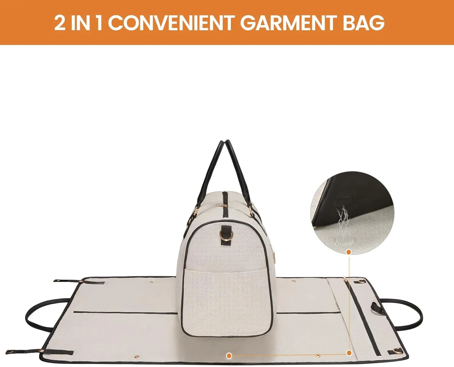 LOVEVOOK Garment Bags for Travel,3 in 1 Carry on Garment Duffle Bags for Travel with Shoe Pouch,Hanging Suitcase Suit Dress