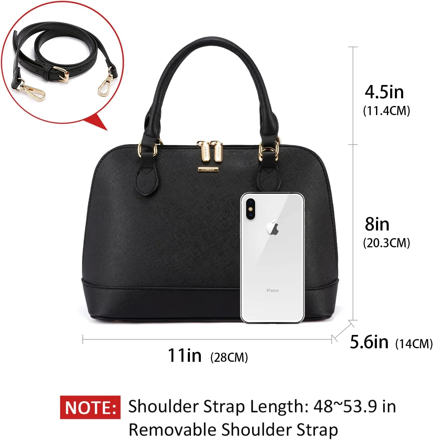 LOVEVOOK Purse for Women Small Crossbody Bags Classic Double Zip Top Handle Dome Satchel Bag